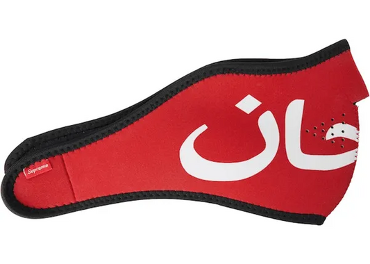 Supreme Arabic Logo Neoprene Facemask Red