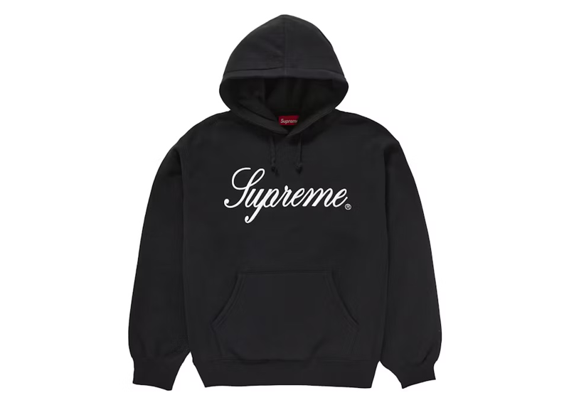 Supreme Embroidered Script Hoodie Black