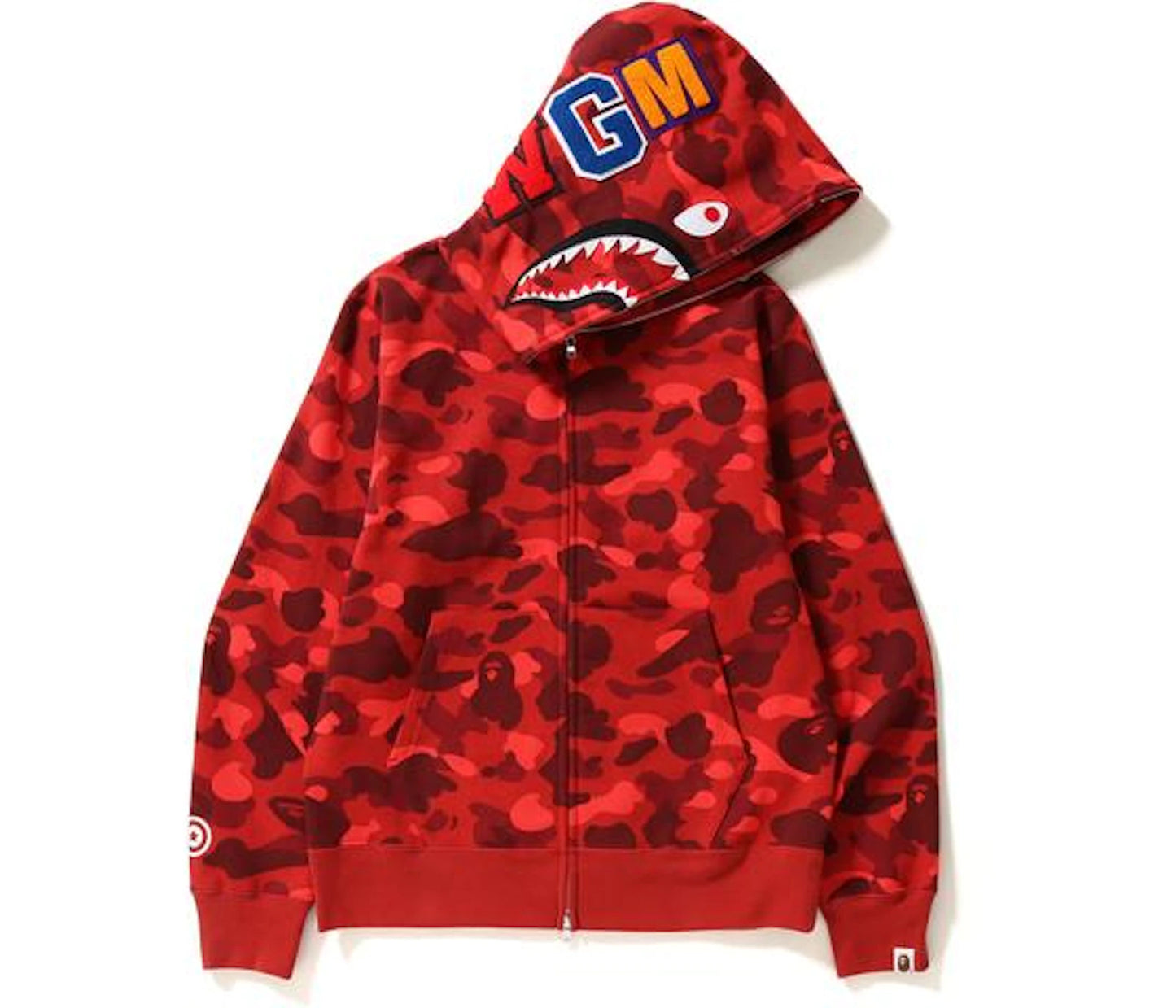 BAPE Color Camo Shark Full Zip Hoodie Red