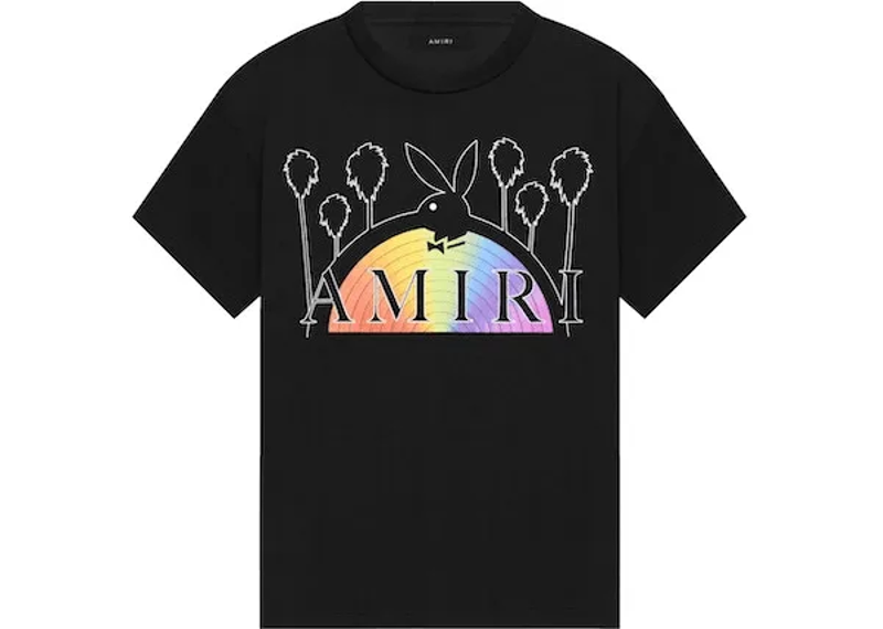 Amiri Playboy Rainbow Tee Black