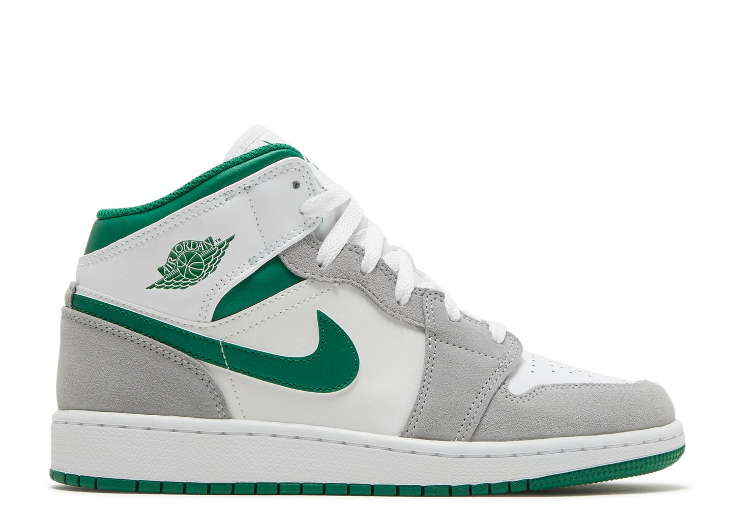 Air Jordan 1 Mid SE GS Grey Pine Green