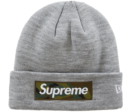 Supreme New Era Box Logo Beanie (FW23) Heather Grey