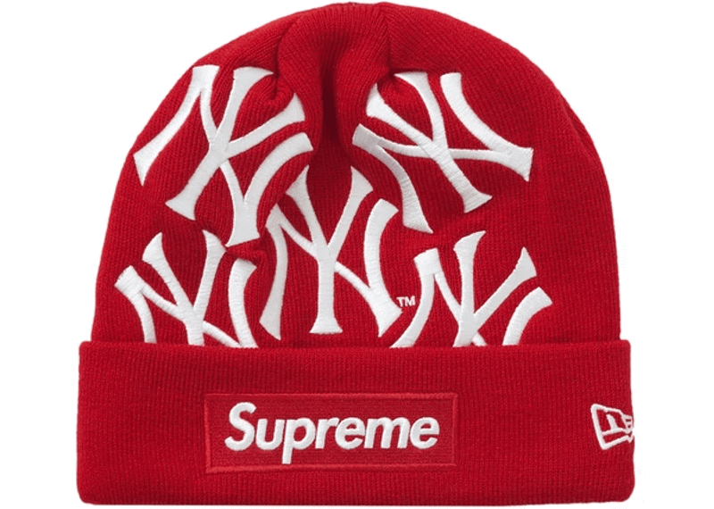 Supreme New York Yankees New Era Box Logo Beanie Red