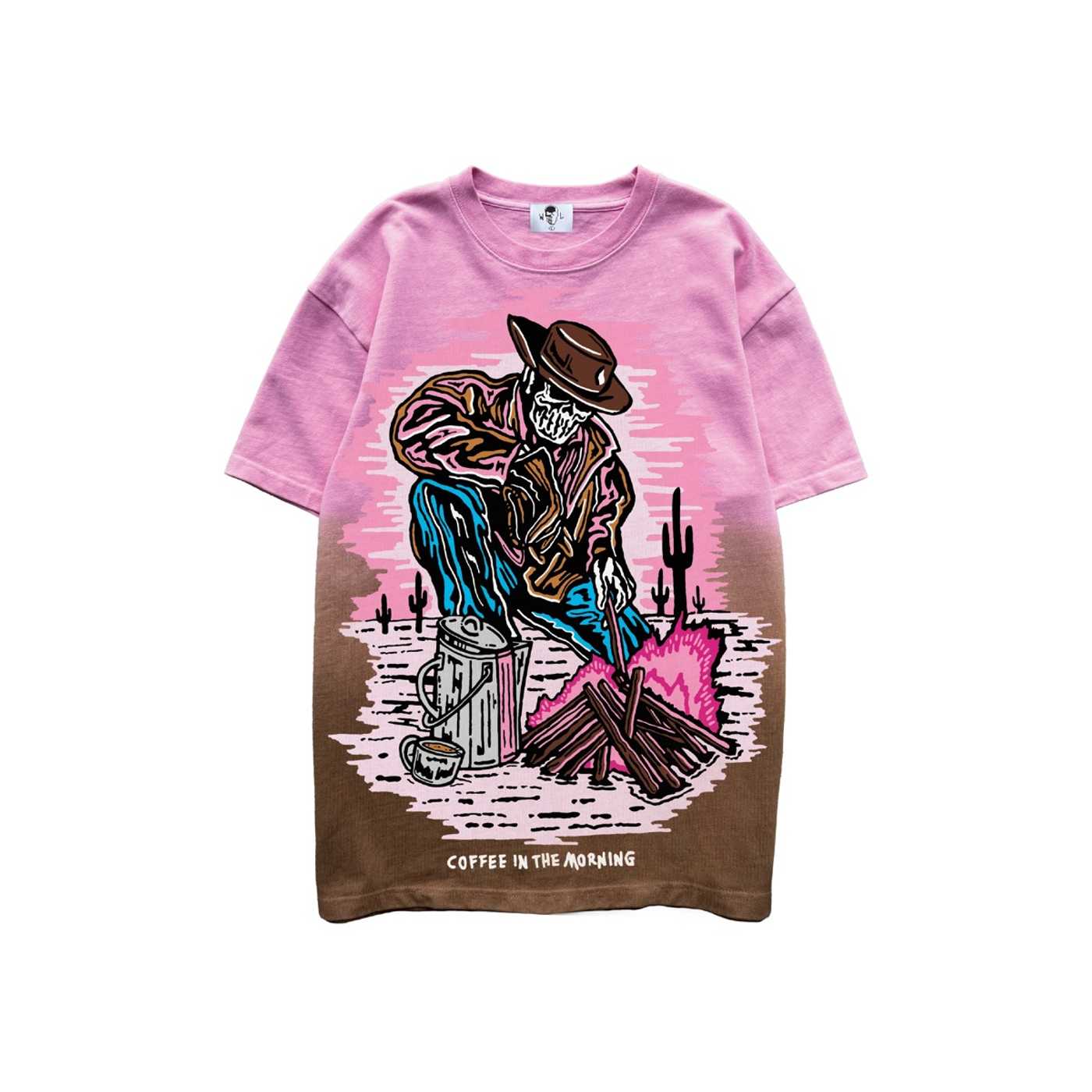 Warren Lotas Coffee In The Morning Tee Pink/Brown