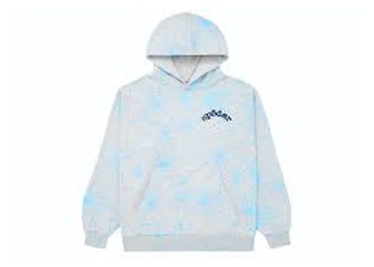 Sp5der Grey/Blue AOP Hoodie