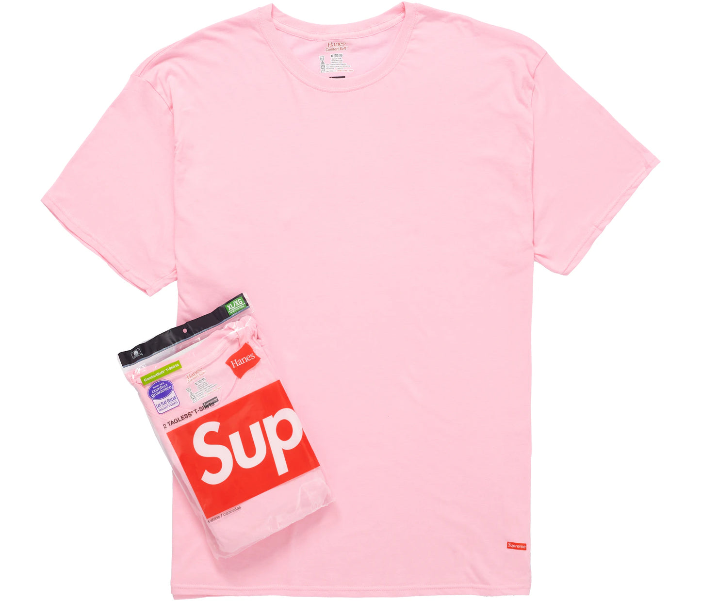 Supreme Hanes Tagless Tees (2 Pack) Pink