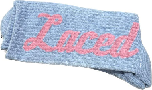 LACED TUBE SOCKS BLUE/PINK