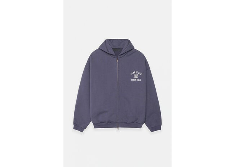 Fear of God Essentials Heavy Fleece Zip Up Hoodie Marine (FW24)