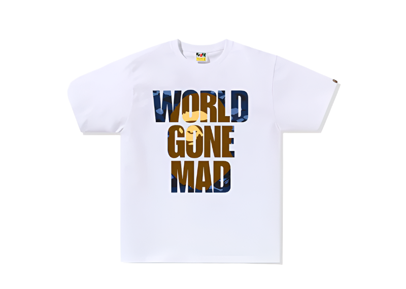 BAPE COLOR CAMO WGM APE HEAD OVERLAP TEE - WHITE