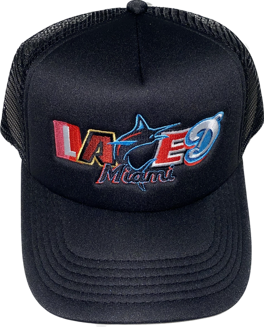 Laced 2023 Miami Dolphin Trucker Snapback Black