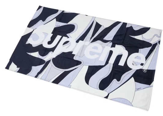 Supreme Abstract Beach Towel Black