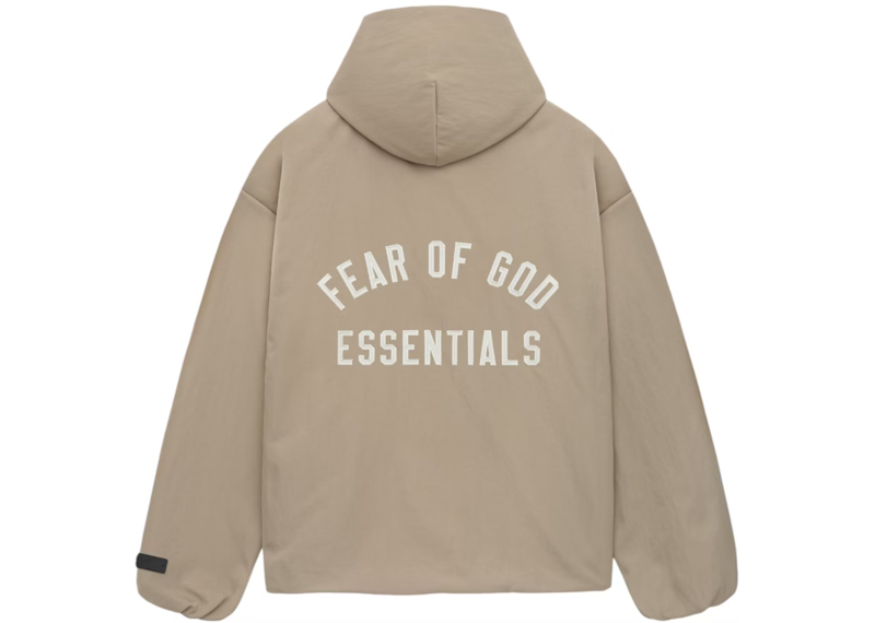 Fear of God Essentials Textured Nylon Coach Jacket Desert Sand (FW24)