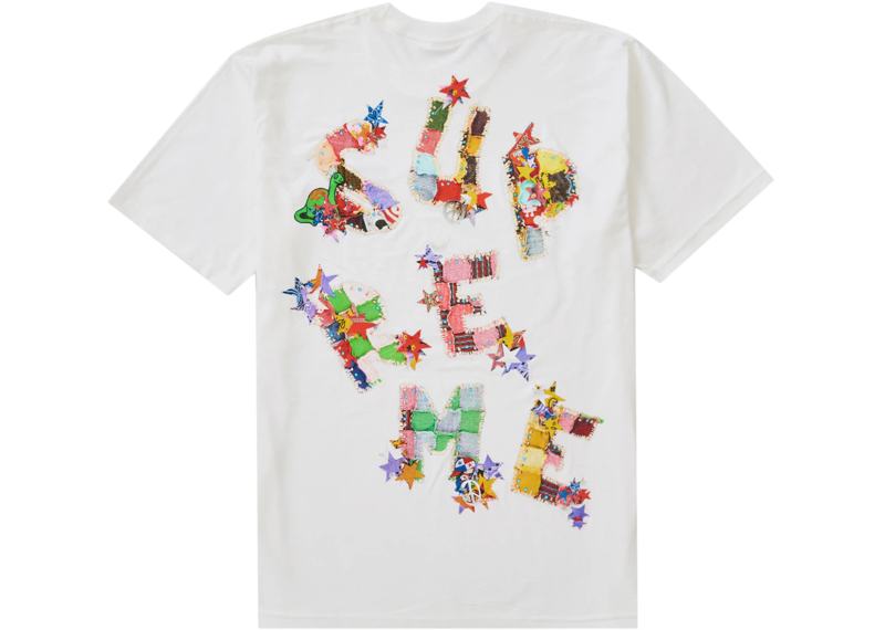 Supreme patchwork tee white