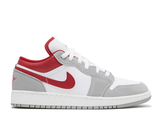 Air Jordan 1 Low SE GS Light Smoke Grey Gym Red