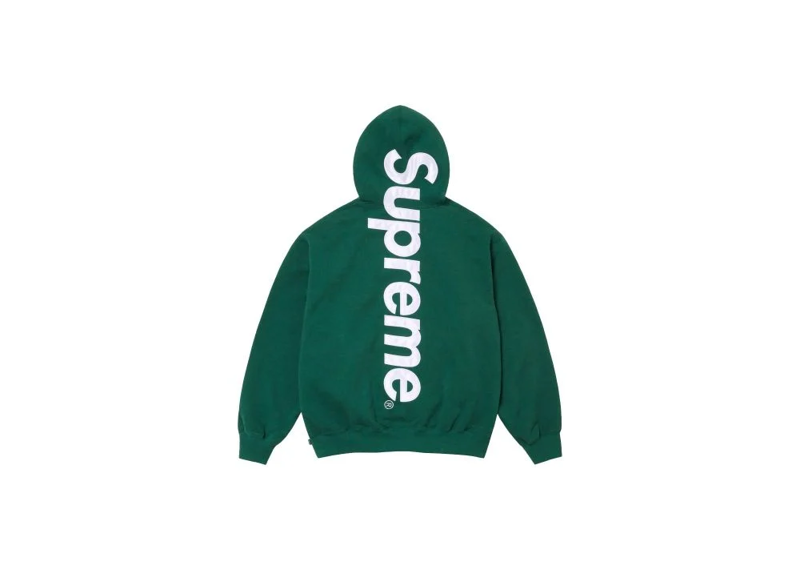 Supreme Satin Applique Hooded Sweatshirt (FW24) Dark Green