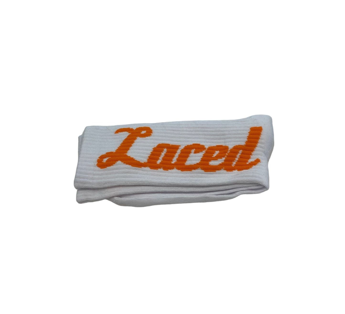 Laced Tube Socks White/Orange