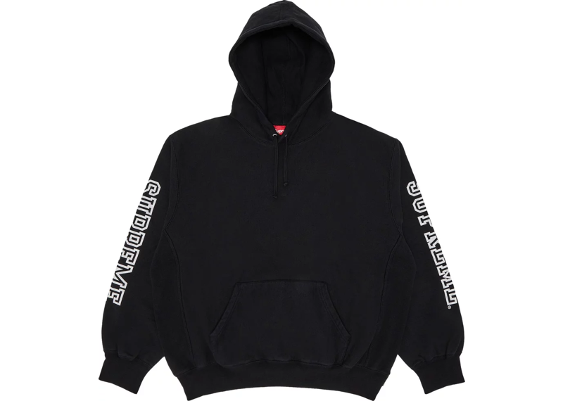 Supreme Collegiate Sleeve Hooded Sweatshirt Black