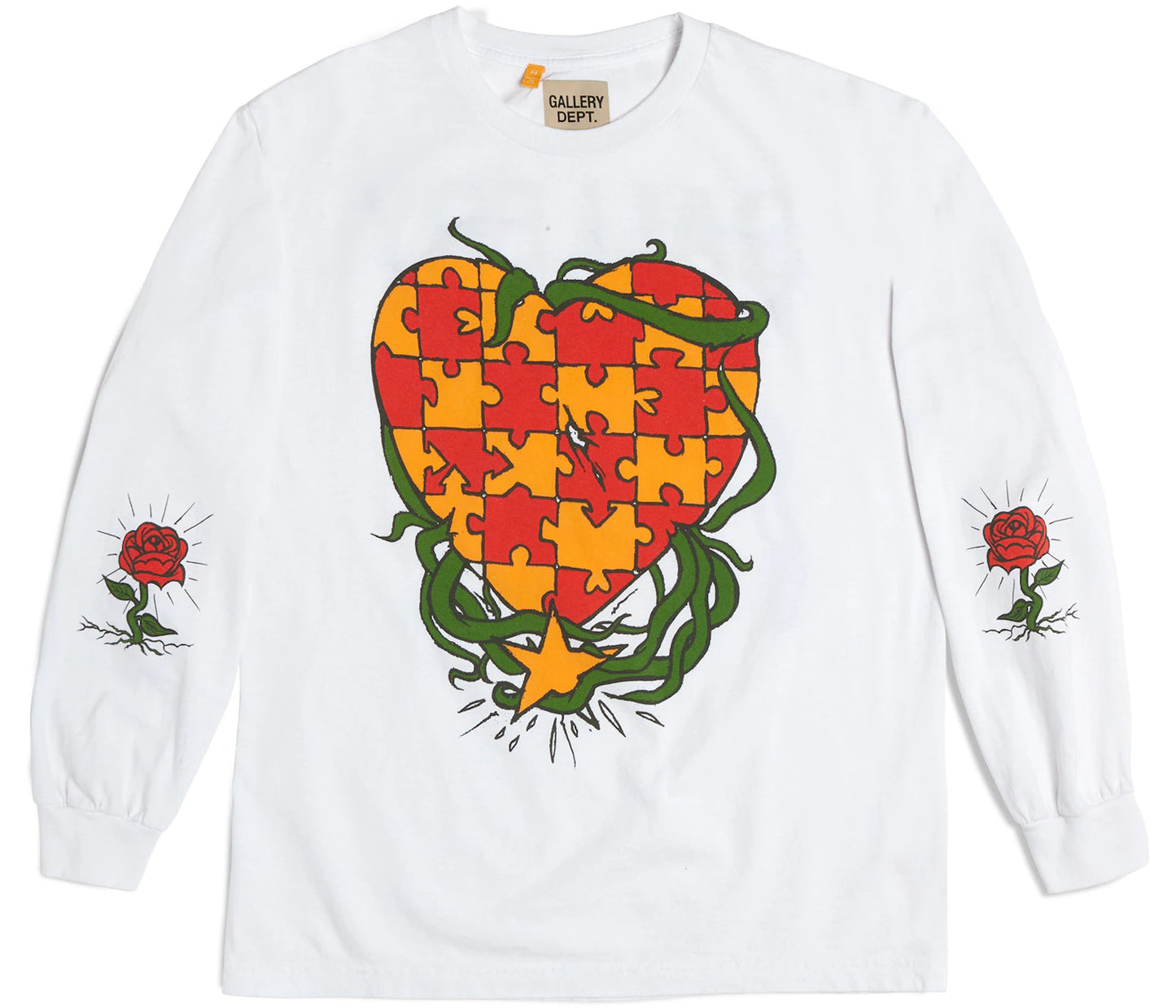 Gallery Dept. Puzzle Heart L/S Tee White