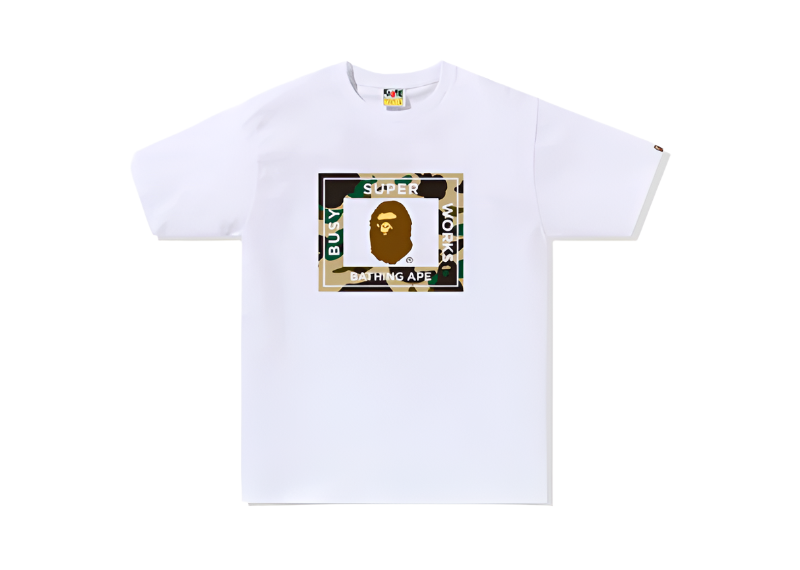 BAPE 1ST CAMO SUPER BUSY WORKS TEE - WHITE