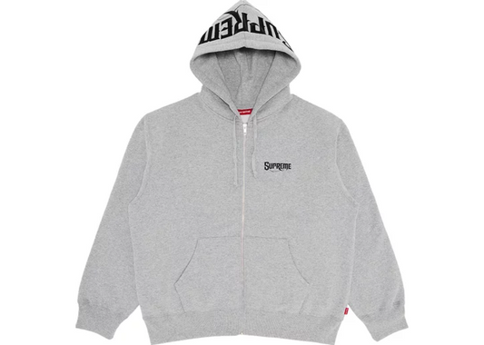 Supreme Mister Cartoon Zip Up Hooded Sweatshirt Heather Grey