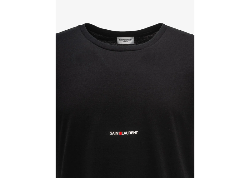 Saint Laurent Black Rive Gauche Logo T-Shirt