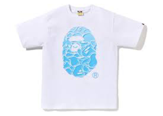 BAPE ABC Sea Surface Camo Ape Head Tee White