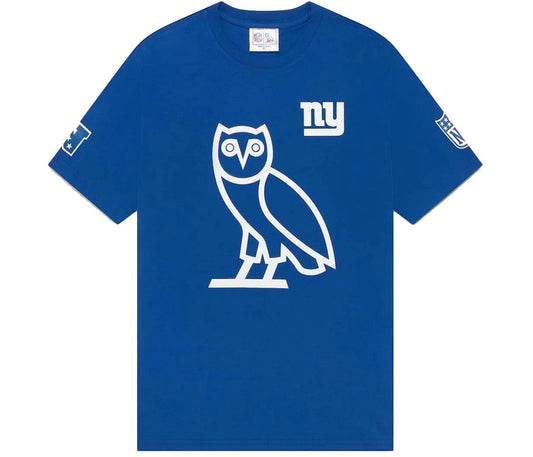 OVO x NFL New York Giants OG Owl T-Shirt Blue