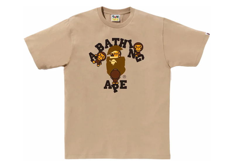 BAPE College Milo Tee Beige