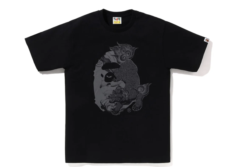 A BATHING APE 2024 Japanese Tattoo Big Ape Head Tee Black