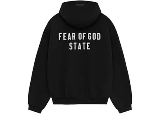 Fear of God Essentials Heavy Fleece Zip Up Hoodie Black (FW24)