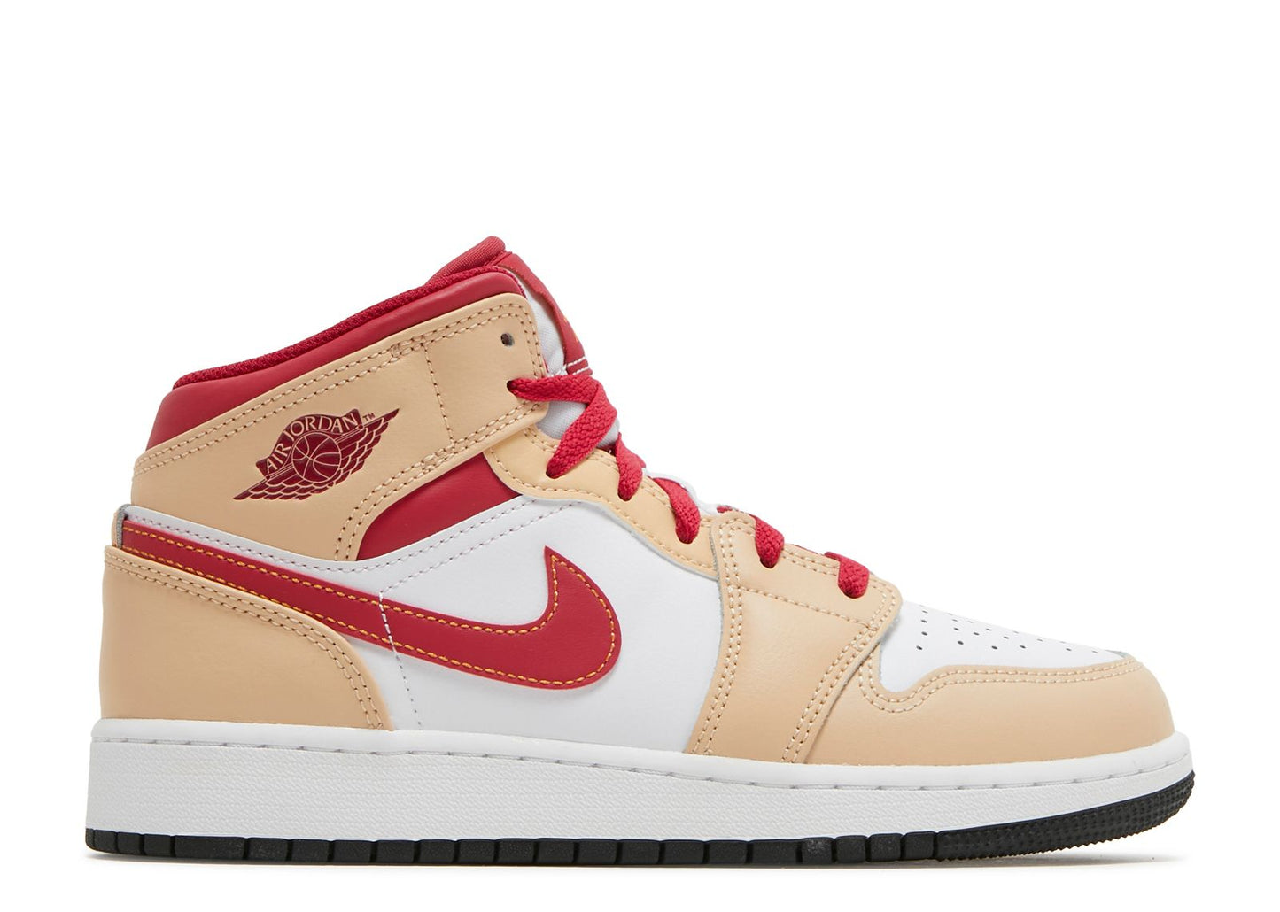 Air Jordan 1 Mid GS Light Curry Cardinal Red