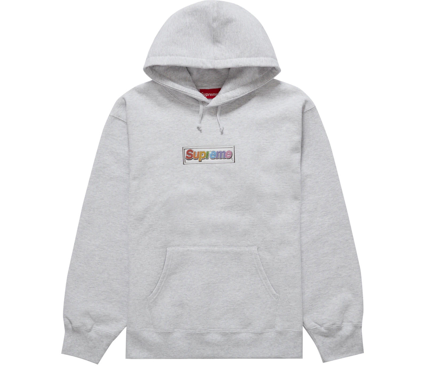 Supreme Bling Box Logo Hooded Sweatshirt Ash Grey