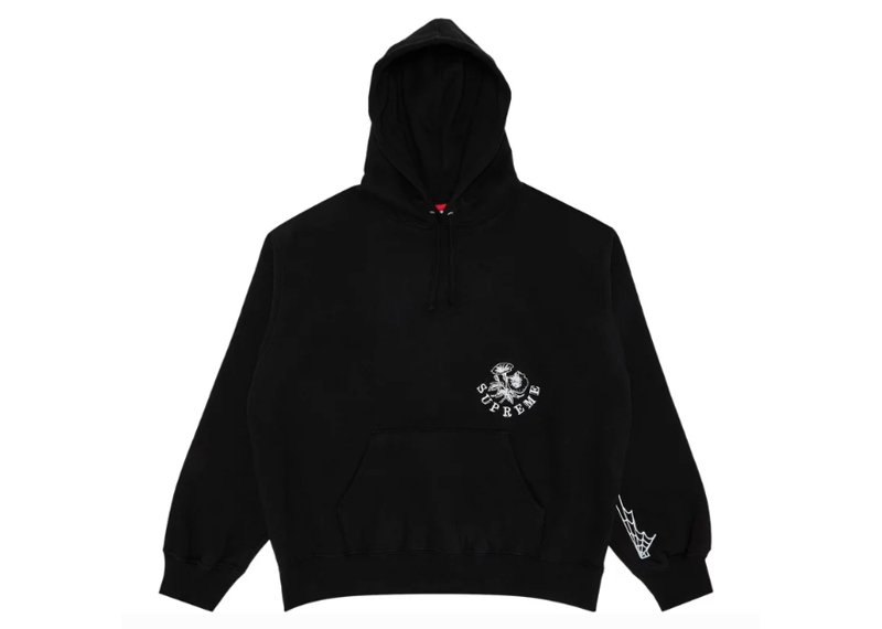 Supreme Wild Embroidered Hooded Sweatshirt Black