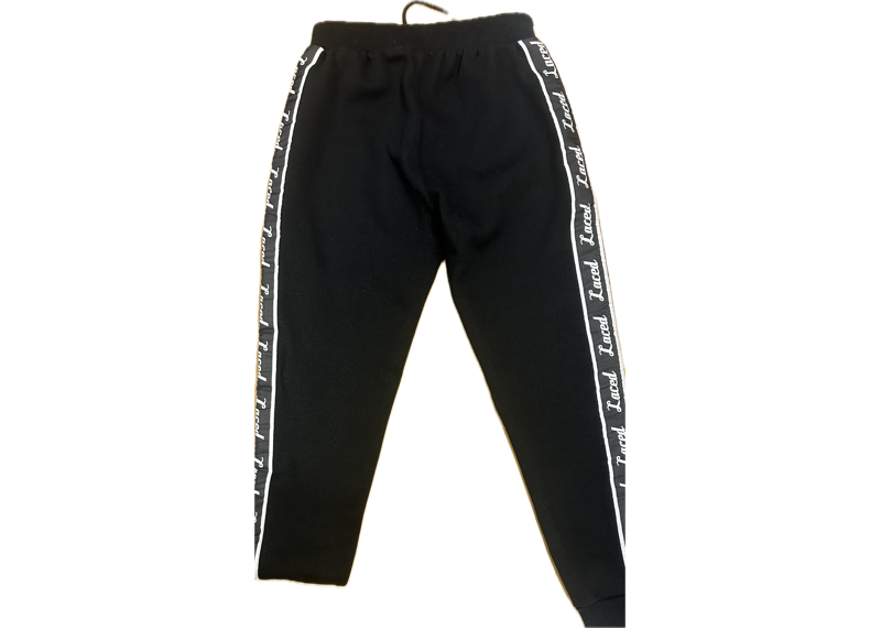 Laced Side Script Sweatpants Black