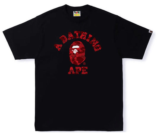 BAPE Color Camo College Tee Black Red