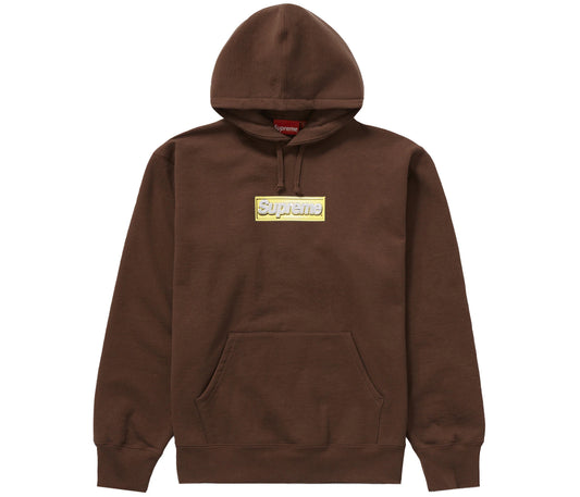 Supreme Bling Box Logo Hooded Sweatshirt Dark Brown