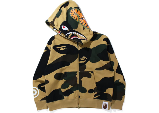 Bape Giant Camo Shark Hoodie Yellow