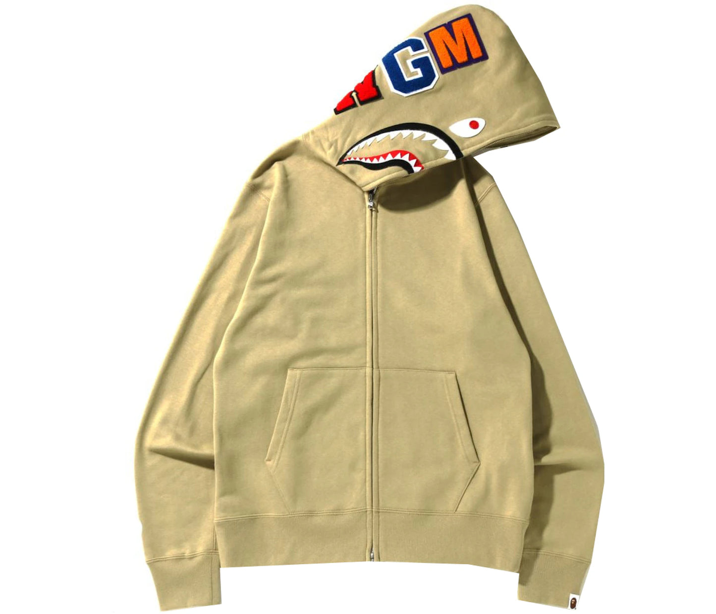 BAPE Shark Full Zip Hoodie (SS22) Beige