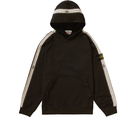 Supreme Stone Island Stripe Hooded Sweatshirt Black