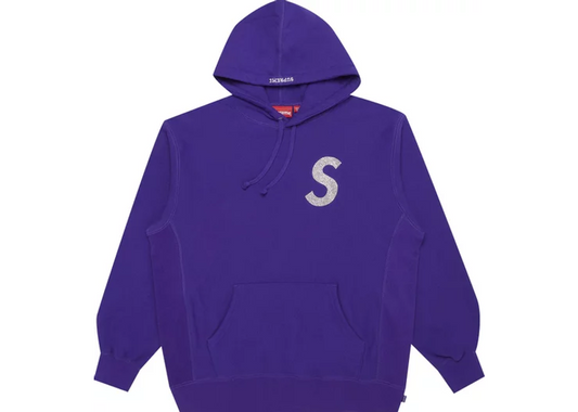 Supreme Swarovski S Logo Hooded Sweatshirt Purple