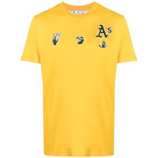 Off -White X MBL Oakland Athletics logo-print T-shirt