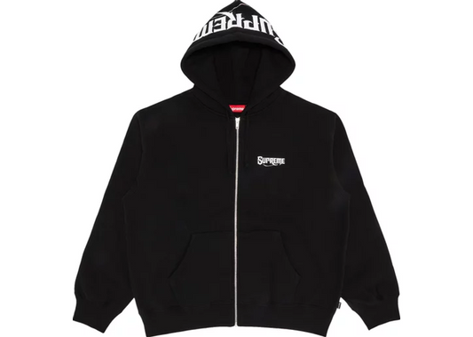 Supreme Mister Cartoon Zip Up Hooded Sweatshirt Black