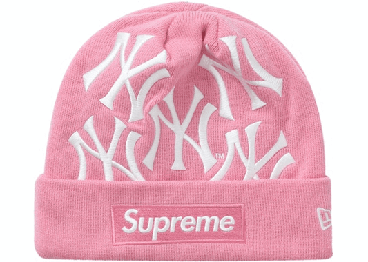 Supreme New York Yankees New Era Box Logo Beanie Pink